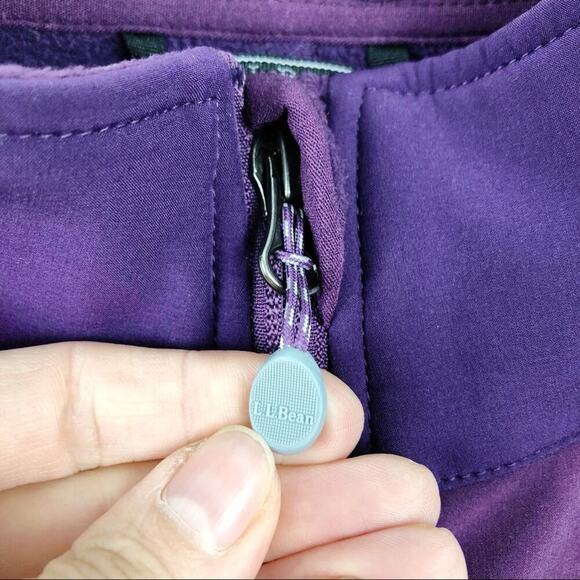 L.L. Bean Nylon Purple Full Zip Jacket Fleece Lined Size Small Pockets - Picture 10 of 13